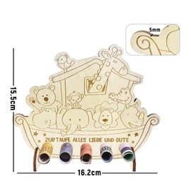 Noah's Ark Wooden Christening Gift 15.5 x 16.2 cm Christening Gift Girls Christening Gifts Boys for Unisex, Christening