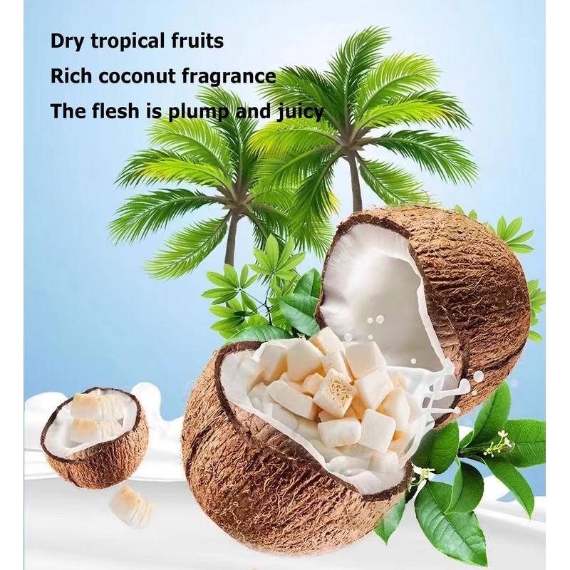 Dried Coconut Chunks Unsweetened Natural Coconut Crunchy Snacks Healthy Tropical