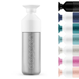 Dopper Insulated 580ml Silver Thermos Bottle - Double Walled, Leak-proof, Vacuum Insulated Bottle - 9 Hours Hot, 24 Hours Cold - Stainless Steel Drinking Bottle - Thermos Cup - Coffee Cup
