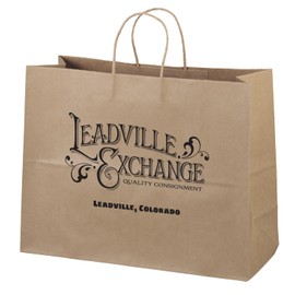 Flexicore Packaging 16"x6"x12" - 100 Pcs - Brown Kraft Paper Bags, Shopping, Merchandise, Party, Gift Bags, (Custom Printed)