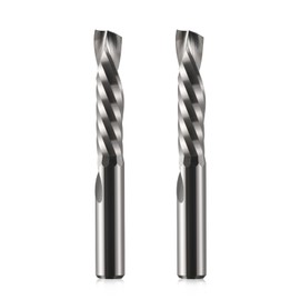 EU_HOZLY 1 Milling Cutter Up & Down Cut Spiral Router Bit 6 mm Shank, 25 mm Cutting Length, 50 mm Total Length, CNC Cutter 6 mm Shank Wood, 2 Pieces (6 x 25 x 50)