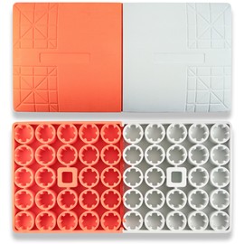 Cannon Sports Double First Base for Baseball Softball - Durable Molded Rubber In-Ground Base (30" x 15" x 3") – Orange White Double First Base with Non-Slip Top for Enhanced Grip and Player Safety
