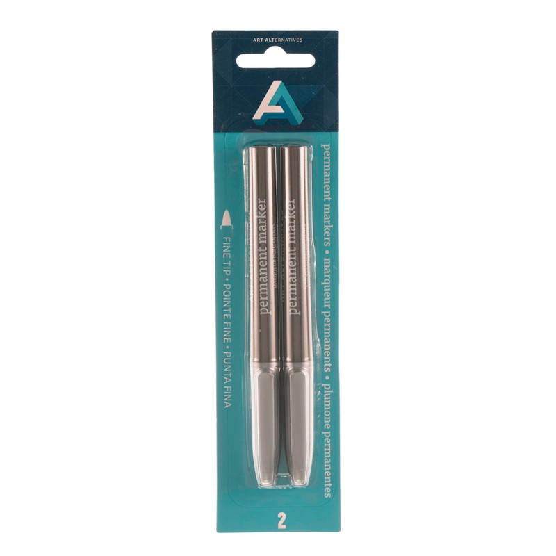 Art Alternatives Permanent Marker Set, Fine, Silver