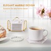 Marble Coasters for Drinks, Gold Coasters for kitchen,6pcs Absorbent Ceramic