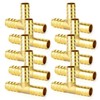GASHER 10Pcs Brass Hose Barb Tee, 3-Way Tee Hose Fitting