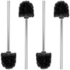 Premium Toilet Brush Set, 4 Pieces, in Black, Stainless Steel