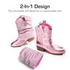 DREAM PAIRS Girls Cowboy Cowgirl Boots 2-in-1 Western Removable Cuff