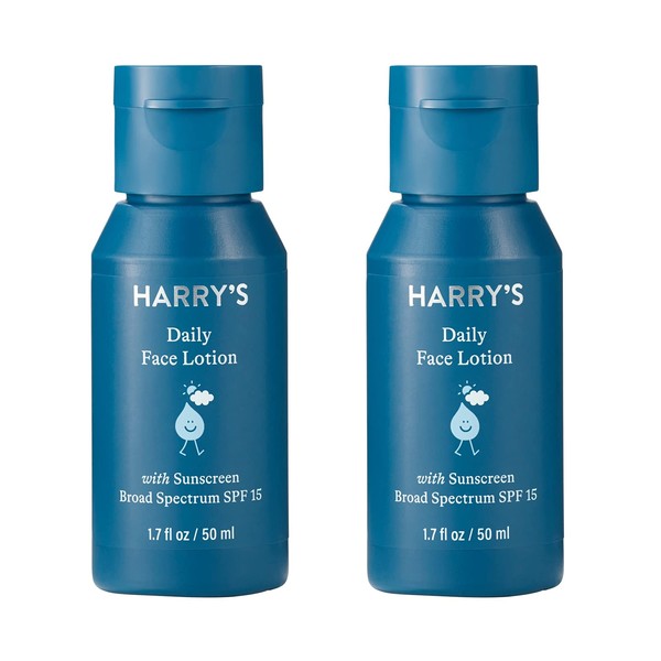 Harry's Face Lotion - Face Moisturizer with SPF 15, 1.7 Fl Oz (Pack of 2)