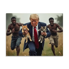 Trump Saving Cats Funny Election 2024 Sticker Decal Notebook Car Laptop 5.5"x4.5"