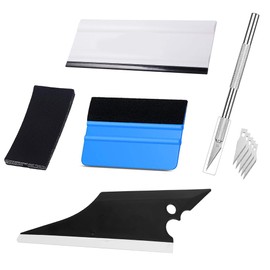 YAZZT Car Film Construction Kit, Car Wrapping Film Squeegee Spatula Set, Wrapping Sheet, Car Window Film Application Tool Set, 1 Piece Draining Rubber Squeegee, 1 Piece Felt Squeegee, 5 Replacement