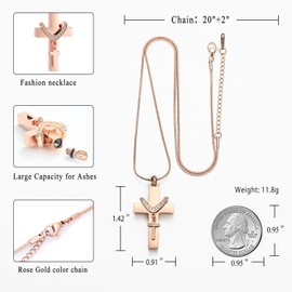 Cremation Jewelry for Ashes Pendant - Cross Urn Necklace with Mini Keepsake Urn Memorial Ash Jewelry