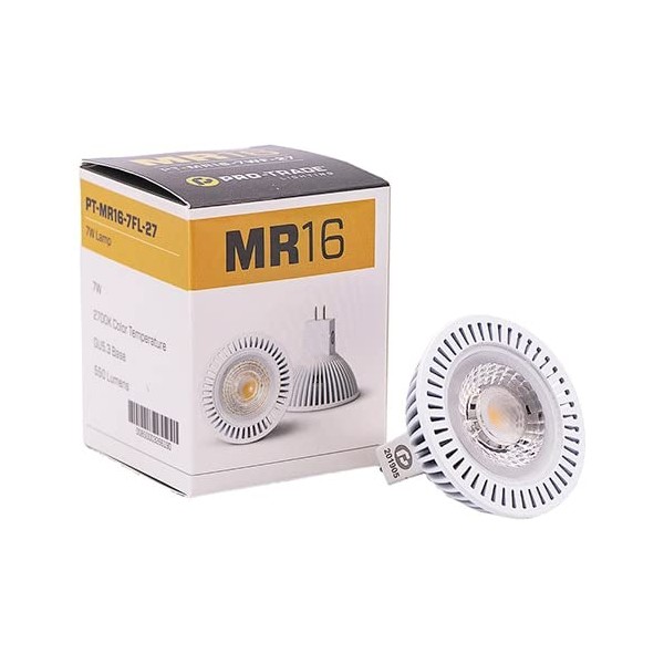 SPW Pro-Trade MR16 LED 7W 250 Lumens 2700K 38 Degree PT-MR16-7FL-27 30,000 Hours 10-18V Low Voltage 12v Landscape Lighting Bulb Dimmable Lamp