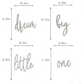 UOREND Wood Dream Big Little One Wall Decor,Wall decoration children's room,dream big little one sign,Baby Wall Decals,Baby Shower Room Decoration,Crib Bedroom Playroom Art Gift,nursery decor