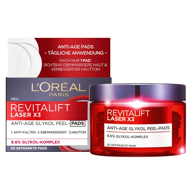 L'Oreal Paris RevitaLift Laser X3 anti-age Glycol peeling pads -