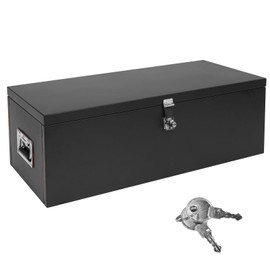 walsport Pickup Truck Bed Tool Box 30 Inch Black Trailer Tool Box Compact Chest Box Heavy Duty Steel Underbody Truck Toolbox Utility RV Storage Organizer with Side Handle, Easily Assembled