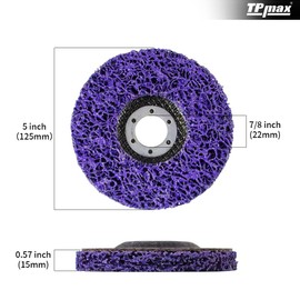 TPmax 5" x7/8'' Stripping Discs Rust Remover Wheel Remove Paint and Oxidation Poly Strip Wheel Disc Abrasive Angle Grinding Wheel - 5 Pack(Purple)