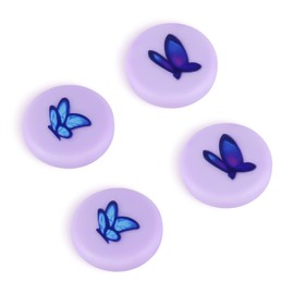 DLseego Butterfly 4 Cute Animal Thumb Grips - Purple Switch / Lite Soft Silicone Joy Con Cover