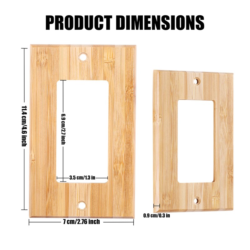 10 Pieces Wood Single Rocker Light Switch Plate 4.5" X