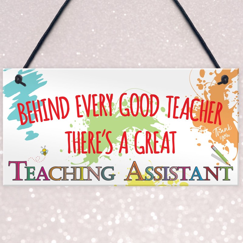 RED OCEAN Behind Teacher Great Teaching Assistant Hanging Plaque End