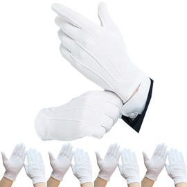 Gatsuno Wave White Gloves, Driver Gloves, Security, Breathable, Elastic, Plain, Thin, Sweat Absorption, Anti-Slip, For Drivers, Elections, Ceremonies, Work, Tourism Bus, Hospitality, Hotel Man, Dress