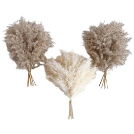TAKAGI Pampas Decorativas, 30 Piezas (20 Flores Artificiales Color Natural de 45 cm y 10 Flores Secas Blancas de 45 cm), Adecuadas para Decoración de Mesa de Comedor