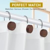 AmazorHome Shower Curtain Hooks, Wood Shower Curtain Hooks for Bathroom
