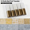 White & Gold Lace Nail Foil Sheets, 10 Rolls Nail