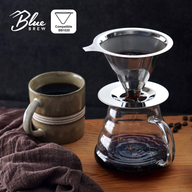 Blue Brew Clear Glass Range Coffee Server for Pour Over
