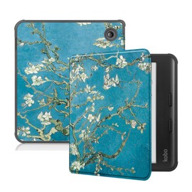 Vakarey Ultra Thin Magnetic Case for Kobo Libra Color/Tolino Vision Colour, Flower