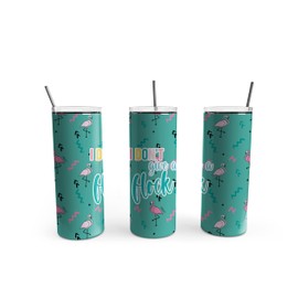 TeesAndTankYou I Don't Give a Flock Skinny Tumbler 20oz Travel Coffee with Lid and Straw Stainless Steel Insulated Hot or Cold