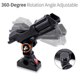 byhsports 2 Pack Fishing Boat Rods Holder with Mount Bracket, Fishing Pole Rod Racks Kit 360 Degree Adjustable, for Fishing Boat, Kayaks