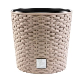 Prosper Plast Rato Round Flowerpot, 40 x 37.5 cm, Mocca, 40x40x37.5 cm
