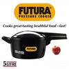 Futura 5-Litre Hard Anodized Induction Compatible Pressure Cooker, Small, Black