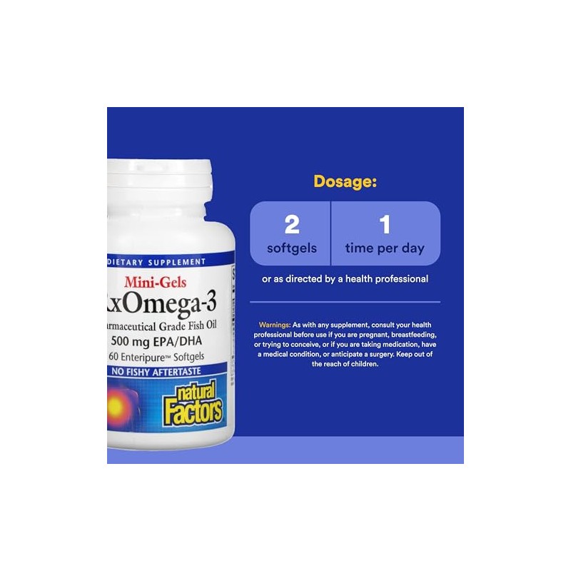 Natural Factors RxOmega-3 Mini-Gels Omega 500mg – Aceite de Pescado