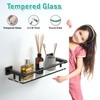 SFGSOWOR Glass Shelf 16IN for Bathroom Black Rectangular Stainless Steel