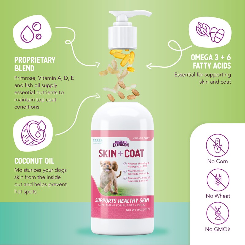 Health Extension Skin & Coat Supplement for Dogs & Puppies,