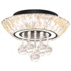 IDEQUY Modern Led Crystal Chandelier for Living Room Crystal Raindrop