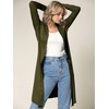 LL WSK1048 Women's Solid Casual Long Sleeve Open Front Long