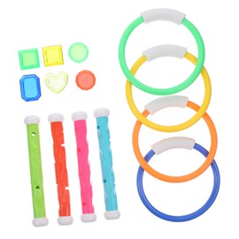 CORHAD 4-Piece Boys and Girls Diving Ring Set for Pool Bright Underwater Toys Swimming Pool Play Diving Game Toys