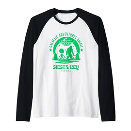 Galactic Adventures Await Siesta Key Florida Raglan Baseball Tee