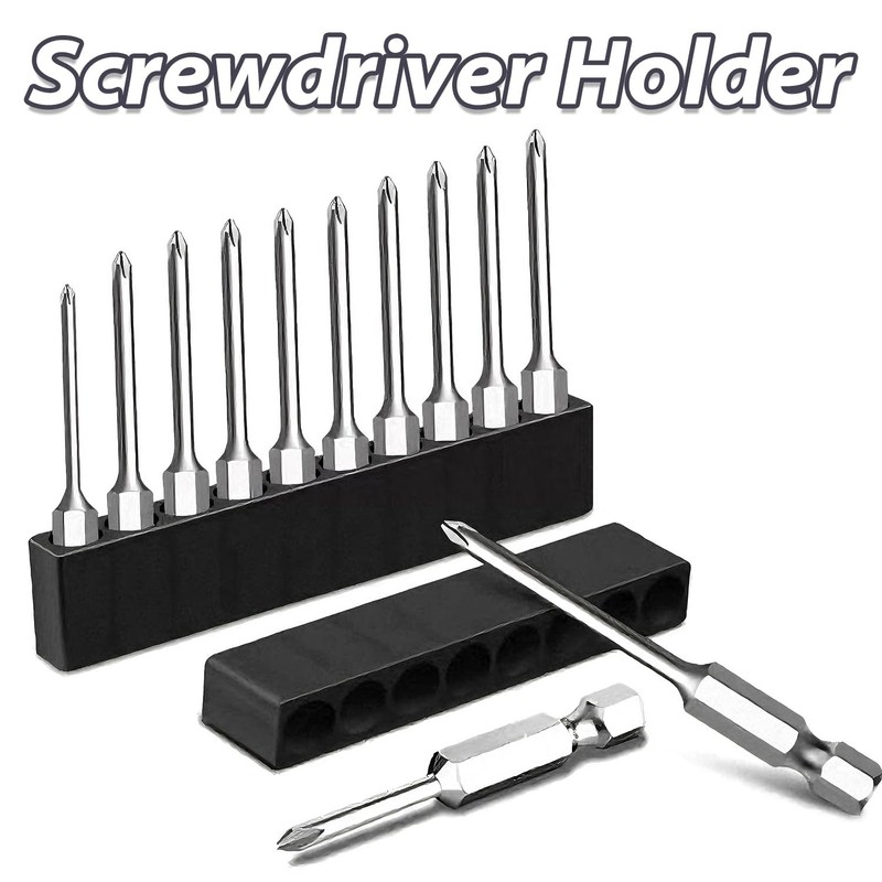5 Pcs Hex Bit Holder,12 Holes Hex Bit Organiser,Plastic Drill