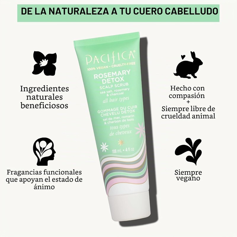 Pacifica Exfoliante Para Piel Cabelludo Desintoxicante Romero