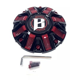 Ballistic Off-Road Wheel Center Cap Gloss Black/Red CAP OR-D2 CAP OR-D + SCREWS