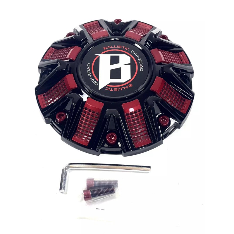 Ballistic Off-Road Wheel Center Cap Gloss Black/Red CAP OR-D2 CAP