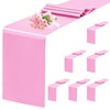 6 Pack Pink Table Runner,Satin Table Runner, 12 x 72