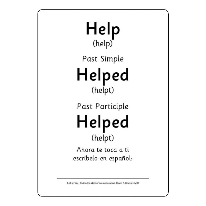 Ilumina Mega Flash Cards Verbos en Inglés Didácticas Bilingües y