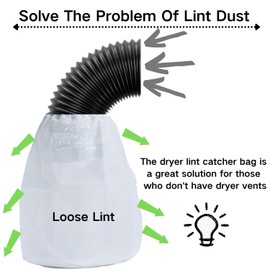 SARANICE 3 Pack Dryer Vent Lint Catcher Bag,Indoor Outdoor Dryer lint Catcher Trap and Filter for Ventless Dryer Vent and Dust to Solve The Problem of Lint Dust