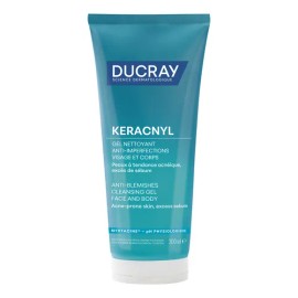 Gel Limpiador Ducray Keracnyl 200 ml Espumoso Anti-Imperfecciones para Piel Grasa y con Acné