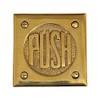 Small Push Door Plate in Solid Brass Vintage Style Old