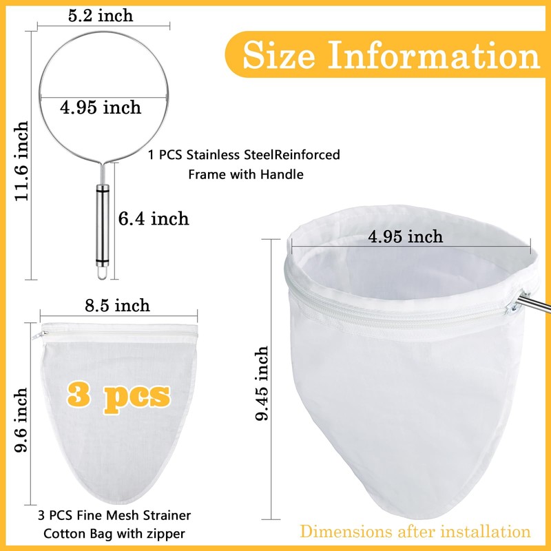 WMKGG Ultra Fine Mesh Strainer Bags,Cheese Cloth Bag for Straining,